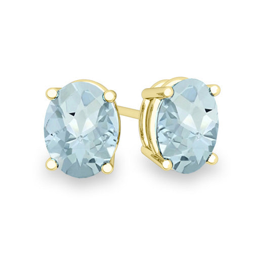 Oval Blue Gemstone Earrings-Love Jc Ring