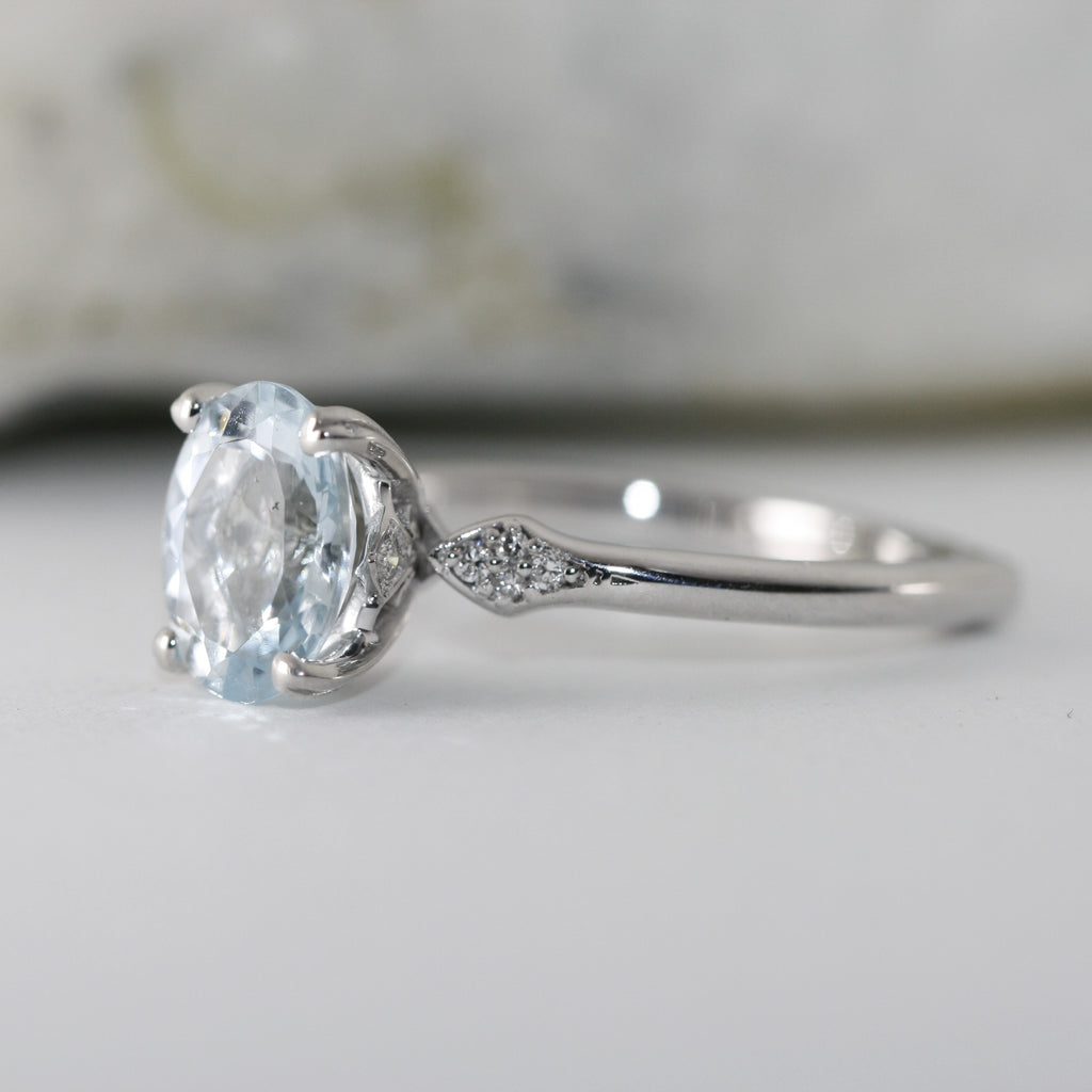 oval gemstone engagement ring