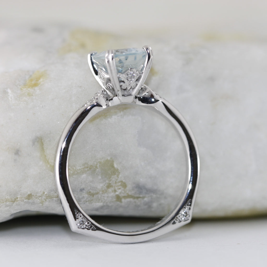 blue gemstone engagement ring
