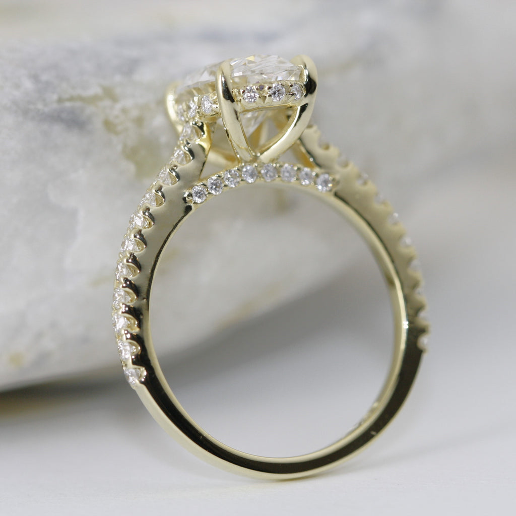 unique engagement ring in yellow gold