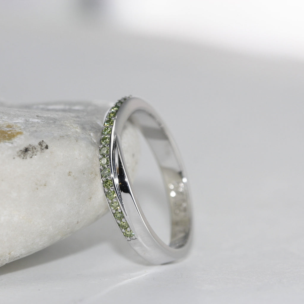 diamond infinity ring in 14k white gold