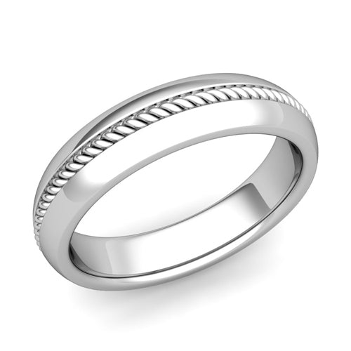 silver comfort wedding ring 