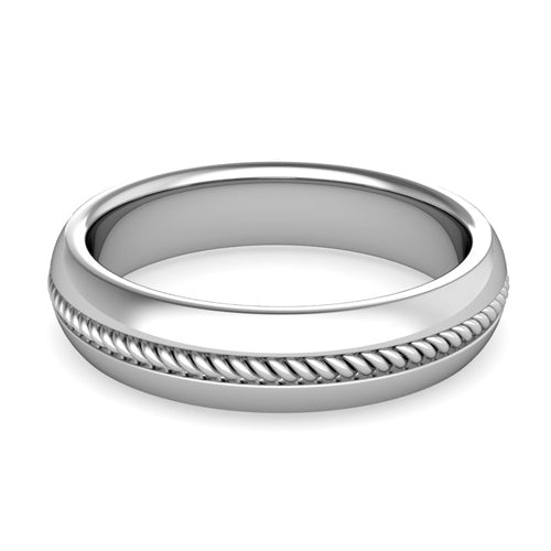 silver comfort wedding ring 