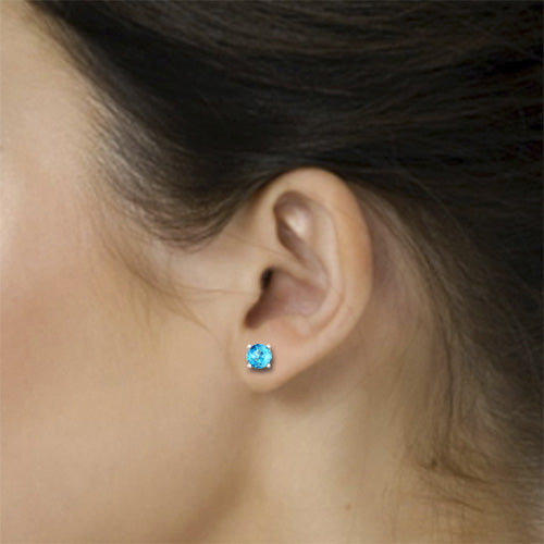blue topaz stud earring love jc ring