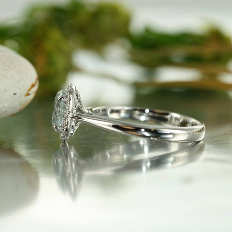 diamond halo and gemstone custom made ring