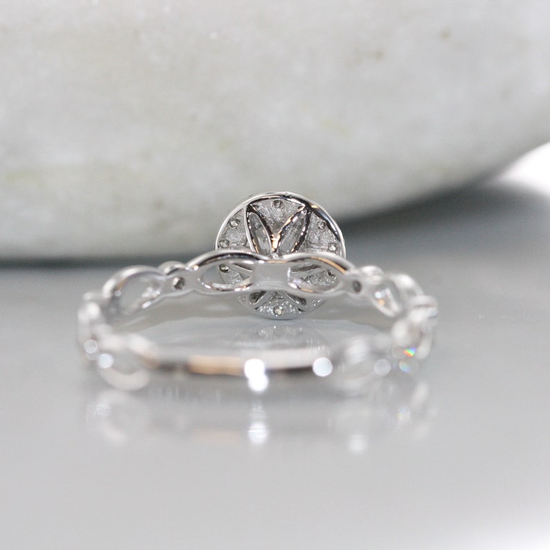 Infinity Love 14k White Gold Conflict Free Round Diamond Halo image 4