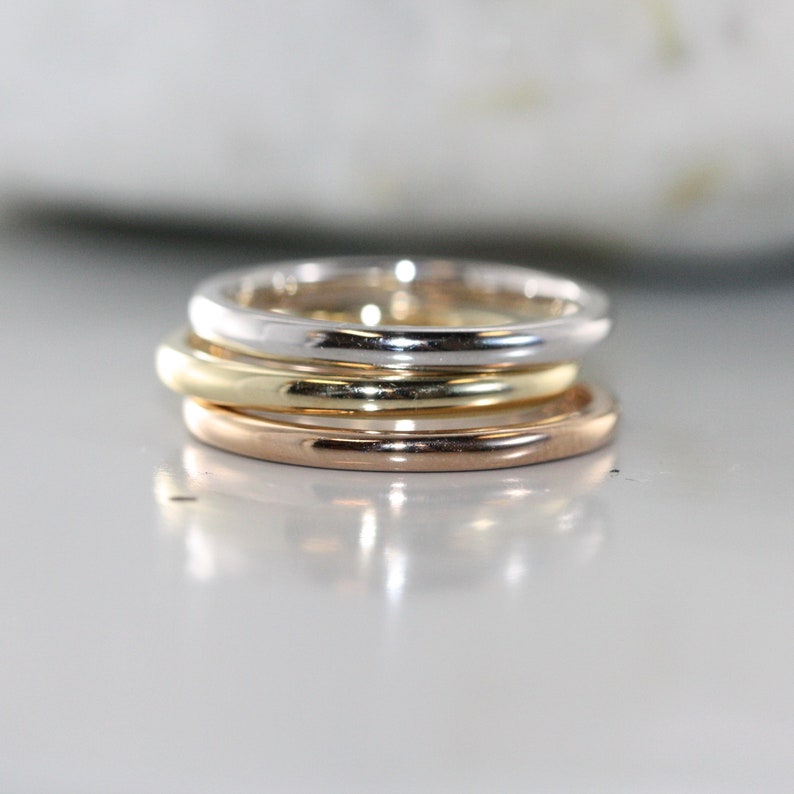 Balance Unisex 14k Rose Gold Wedding Band Classic Wedding Ring image 4