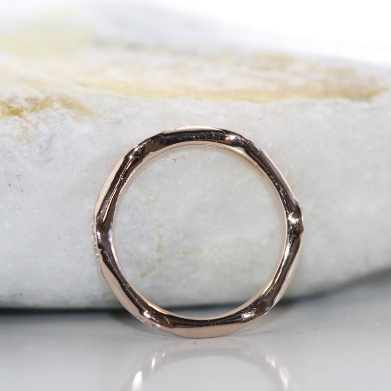 Evil Eye VS Diamond Ring in 14k Rose Gold Eternity Wedding image 4