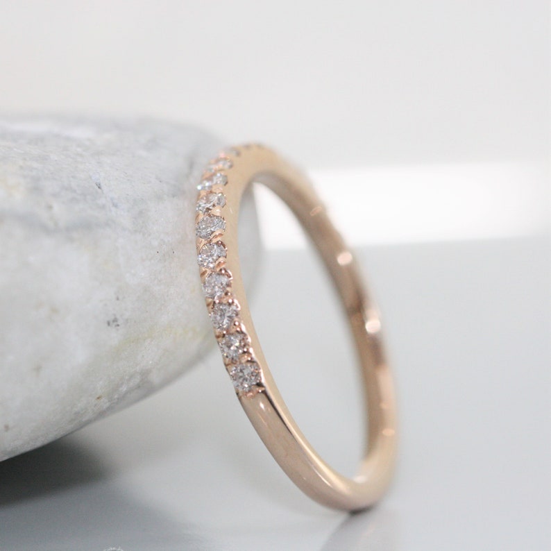 eternity diamond stackable ring in 14k rose gold