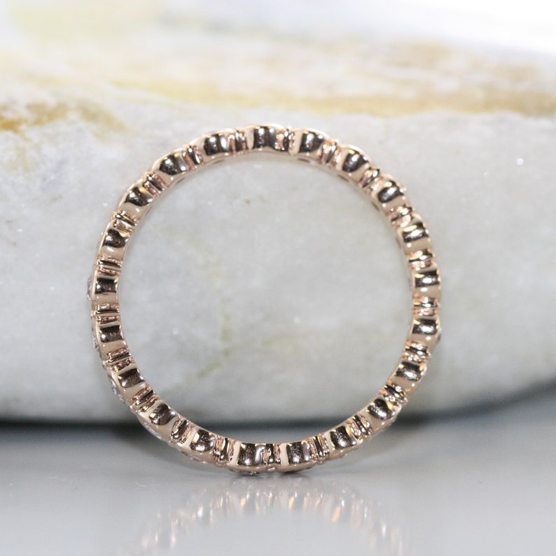 Conflict Free Natural Diamond Eternity Wedding Ring in 14k image 4