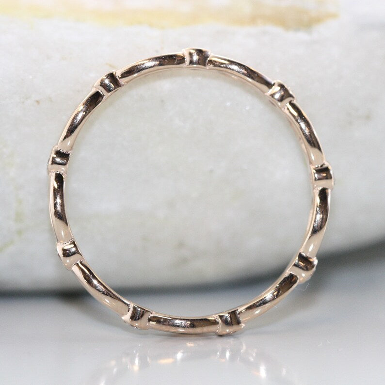Infinity Love-0.10 Carat Diamond Wedding Ring in 14K Rose Gold image 3