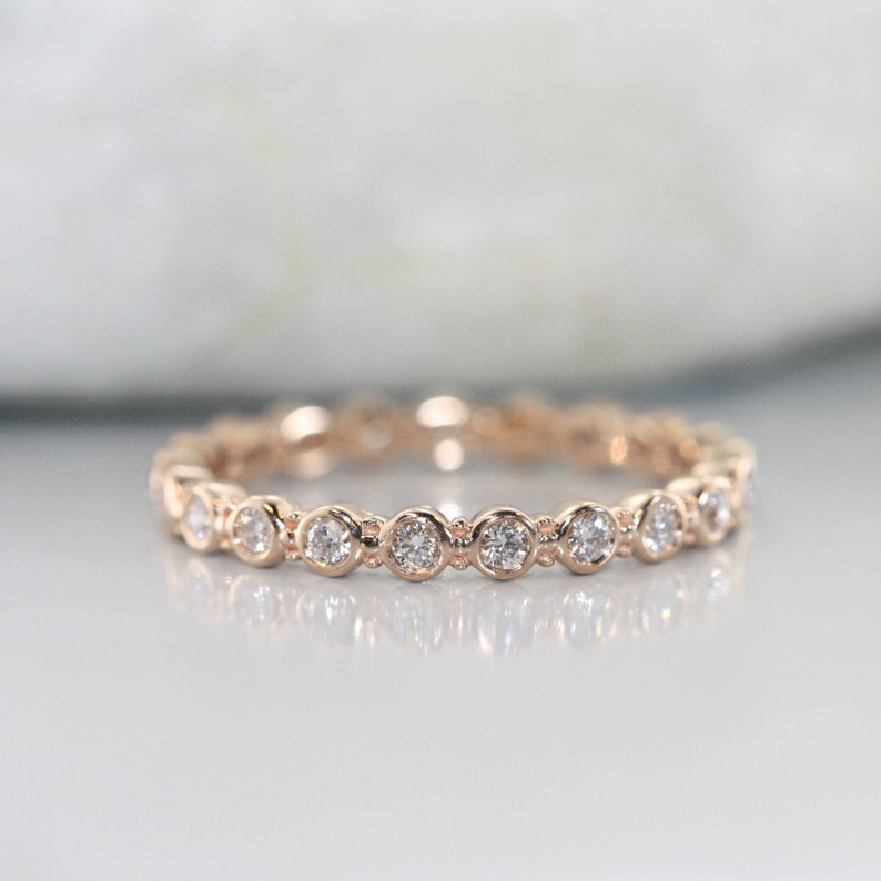 Conflict Free Natural Diamond Eternity Wedding Ring in 14k image 2