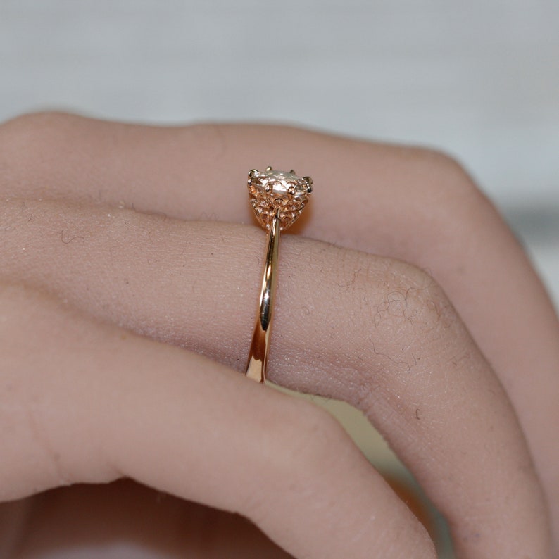 rose gold engagement ring solitaire gemstone ring