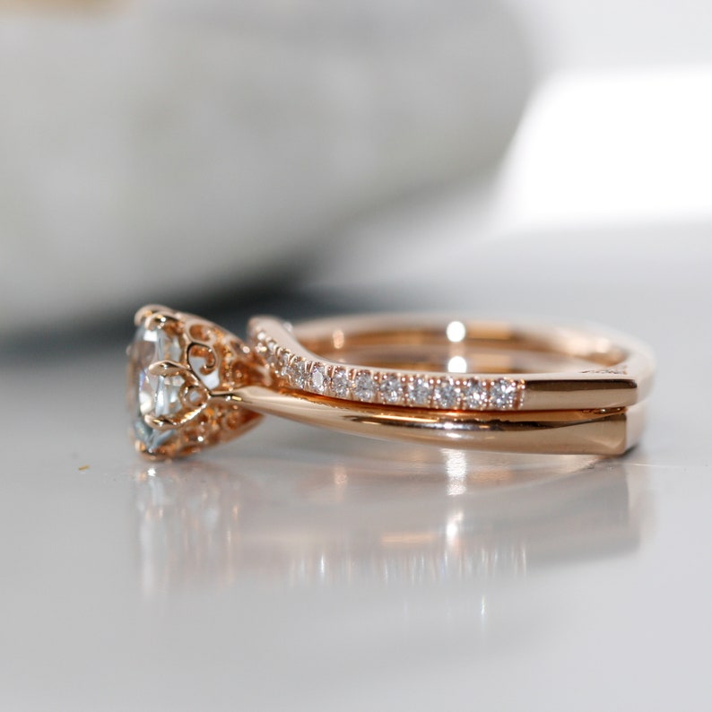 pave set diamond curve wedding ring