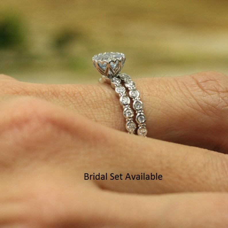 Conflict Free Natural Diamond Eternity Wedding Ring in 14k image 4