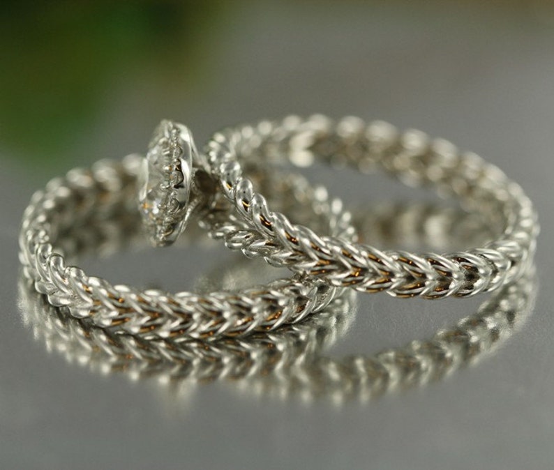 Love Rope 0.50 Carat Round Halo Diamond Engagment Ring in 14K image 6